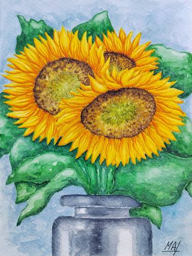 Original Expressionism Floral Painting by Alena Masyutina