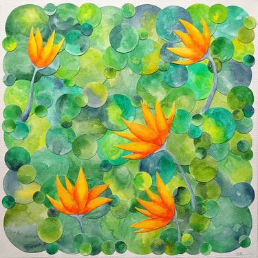Original Contemporary Floral Collage by Alena Masyutina