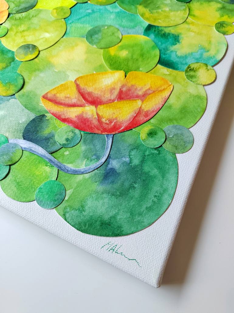 Original Contemporary Floral Collage by Alena Masyutina