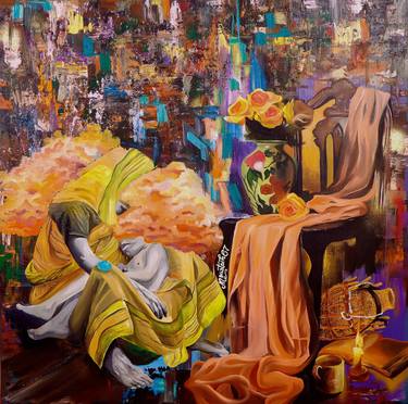 Original Abstract Expressionism Abstract Paintings by Mustafa Yassin