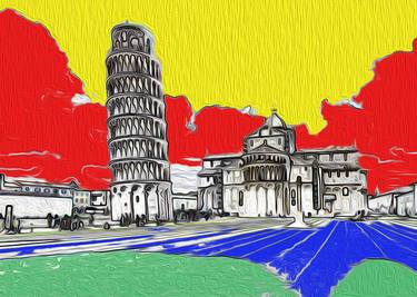 Square of Miracles and Leaning Tower of Pisa - Expressionism thumb