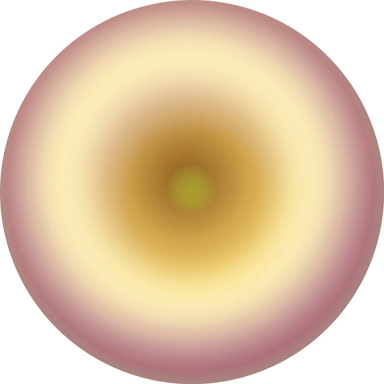 Original Abstract Sculpture by Contemporary Digital Art | Abstract Art on Aluminum | Gold and pink circle #2046