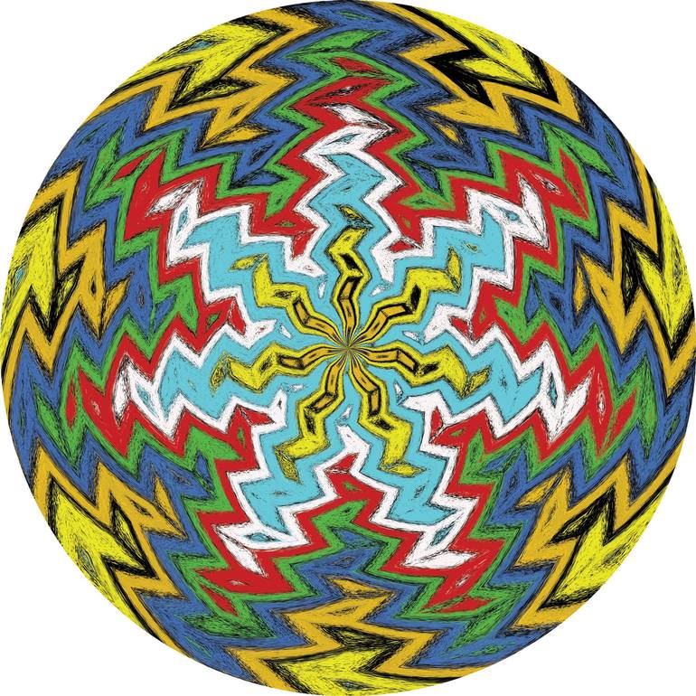 Original Abstract Sculpture by Contemporary Digital Art | Abstract Art on Aluminium | Geometric multicolor sphere #1531