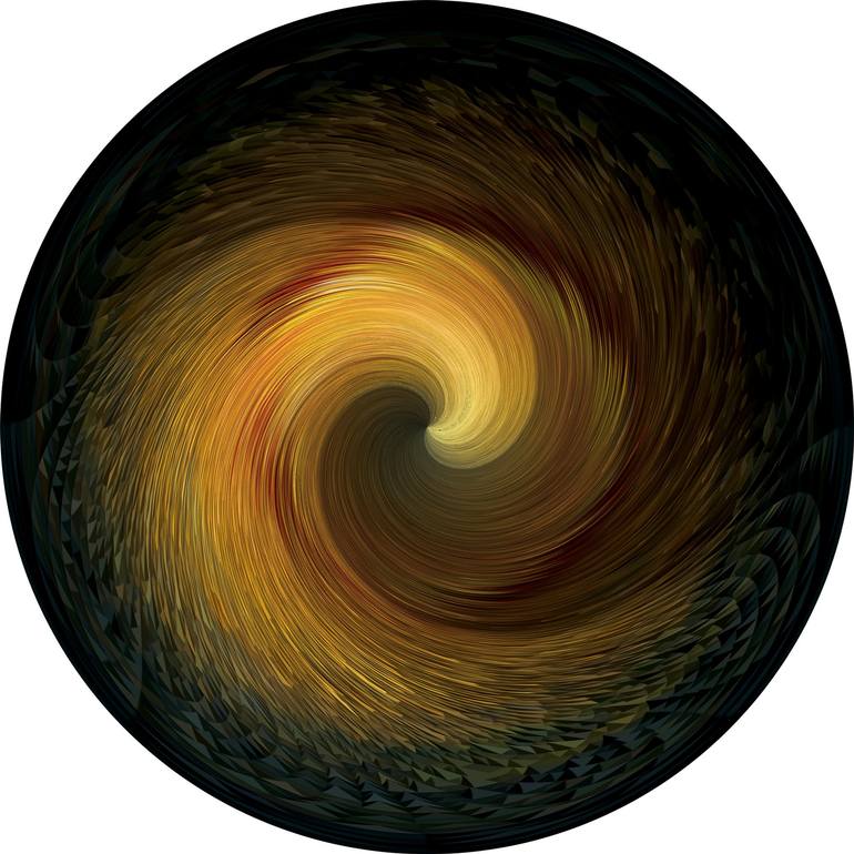 Golden vortex #1361 Sculpture by Contemporary Digital Art | Saatchi Art