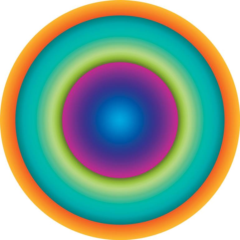 Abstract wall circle #2215 Original Sculpture by contemporary digital art