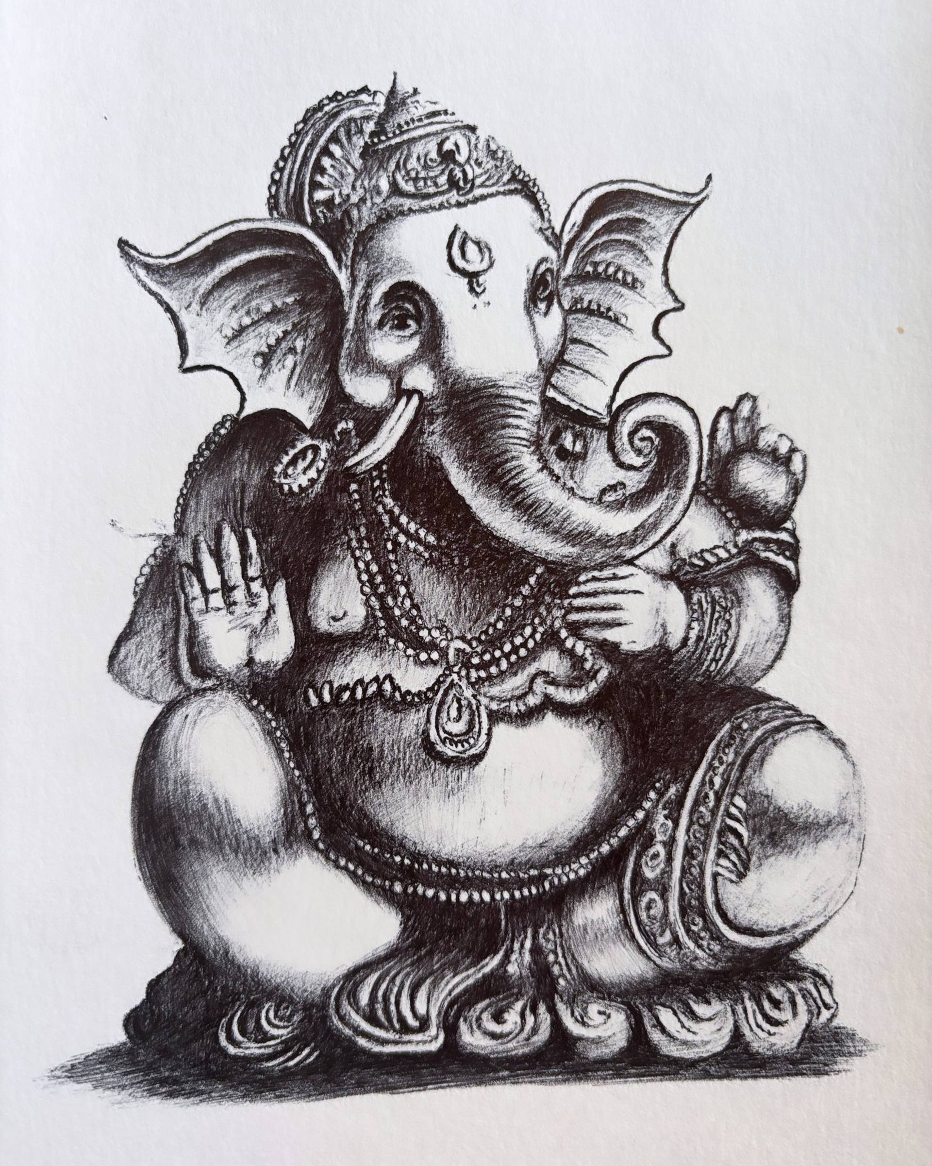 Ganesha Drawing by Sumit Mishra | Saatchi Art Australia, image size:1920x2401