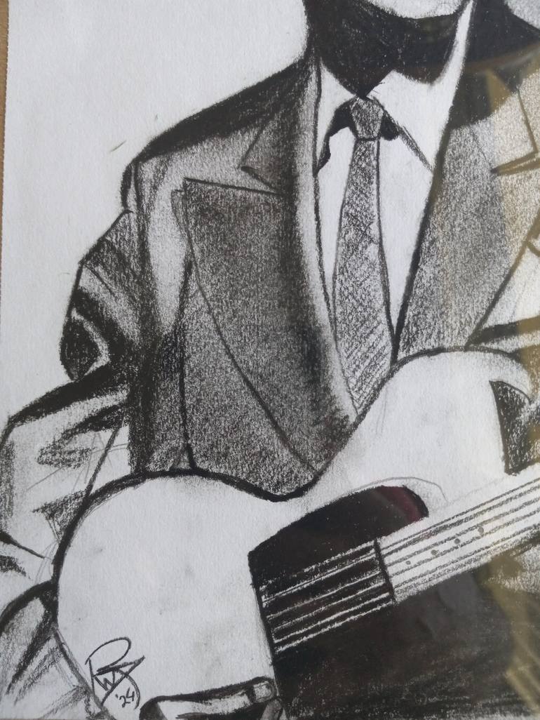 Original Portraiture Music Drawing by Damion Rhodes
