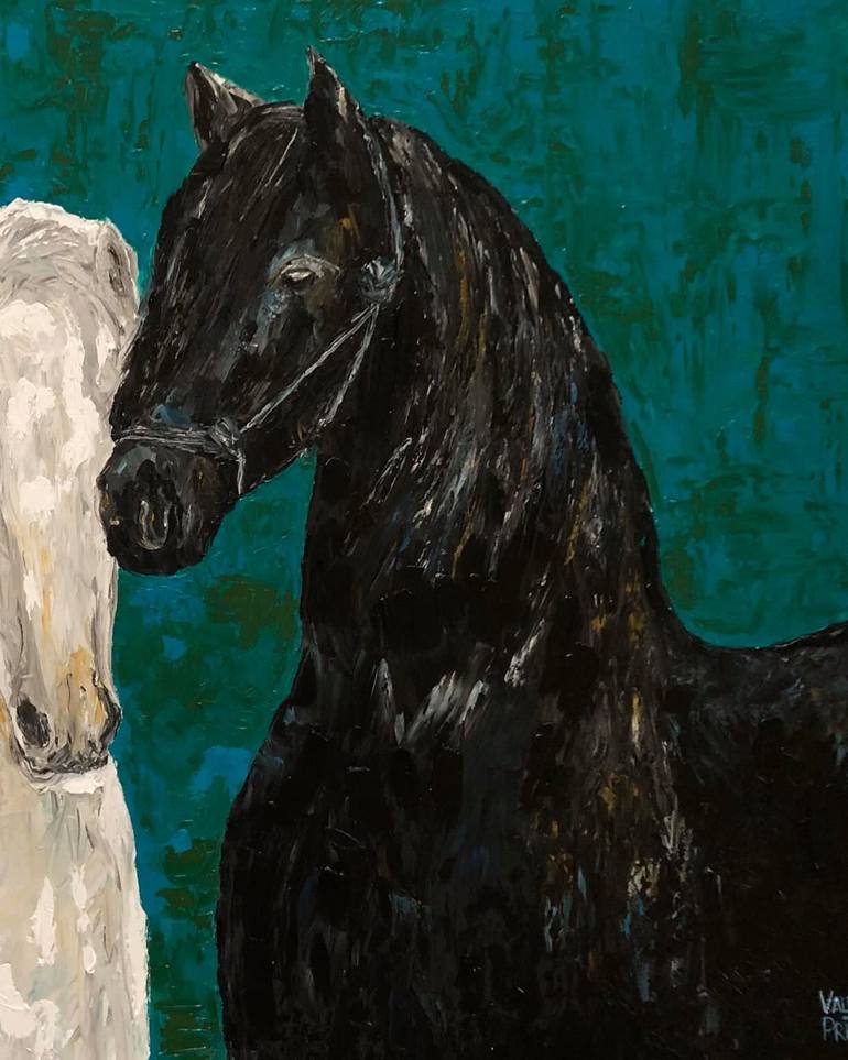 Original Contemporary Horse Painting by Valeria Prieto