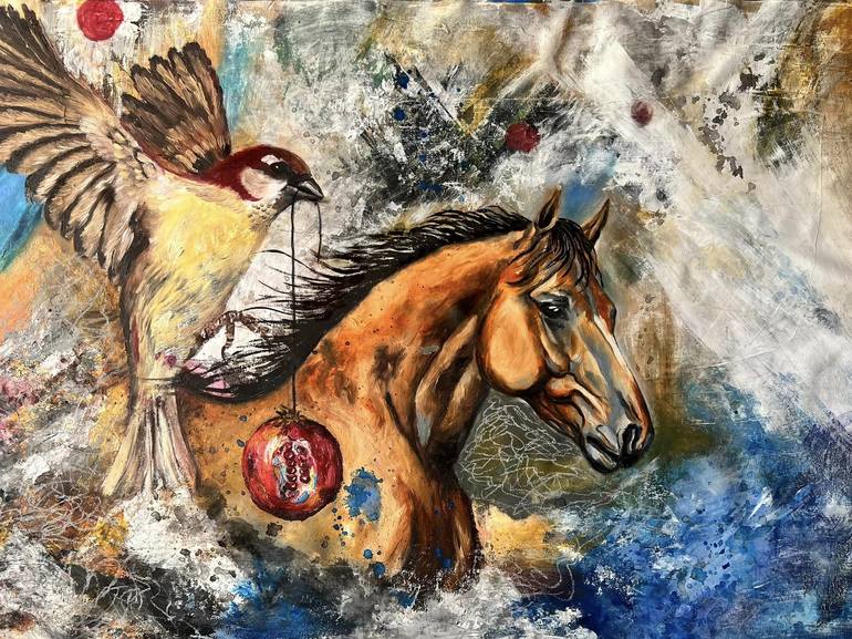 Original Contemporary Horse Painting by Valeria Prieto