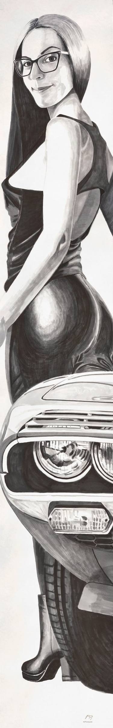 Original Figurative Automobile Drawings by Iván Arós