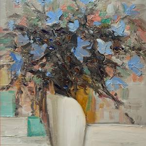 Sky-blue flowers bouquet