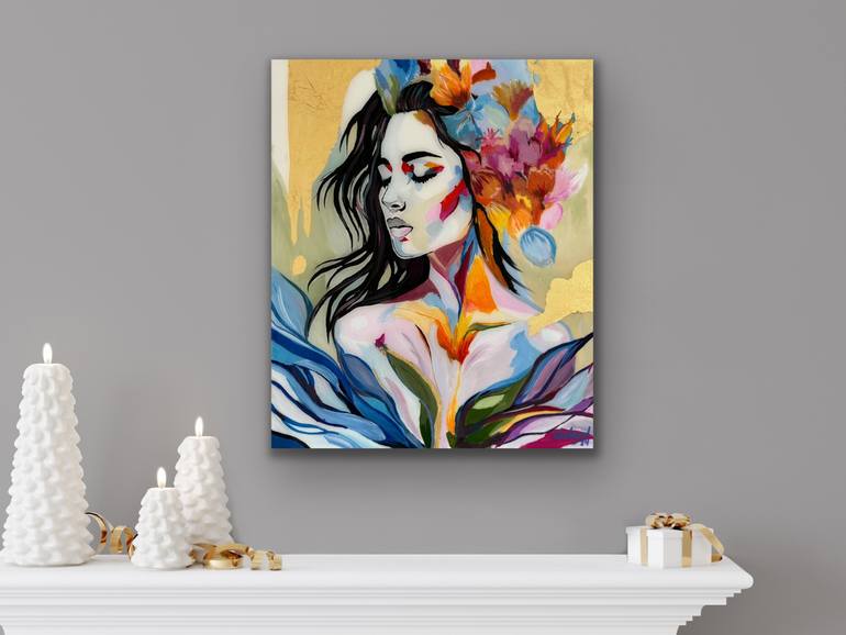 Original Abstract People Painting by Shahrzad Abtahi 
