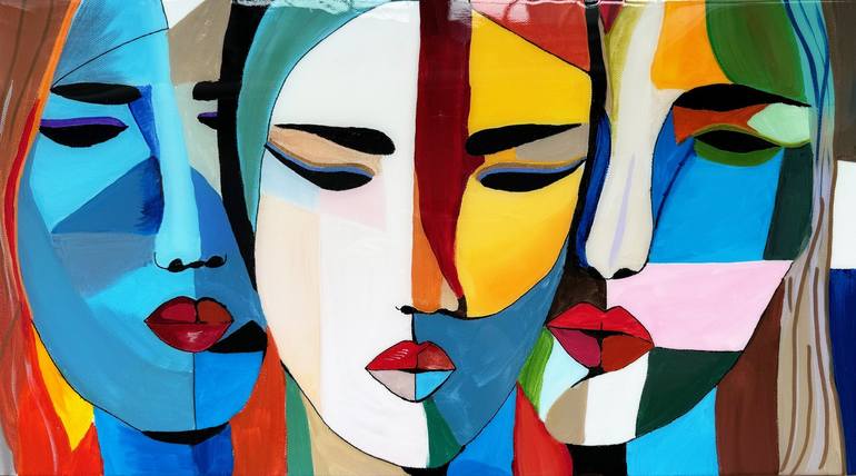 Original Minimalism People Painting by Shahrzad Abtahi 