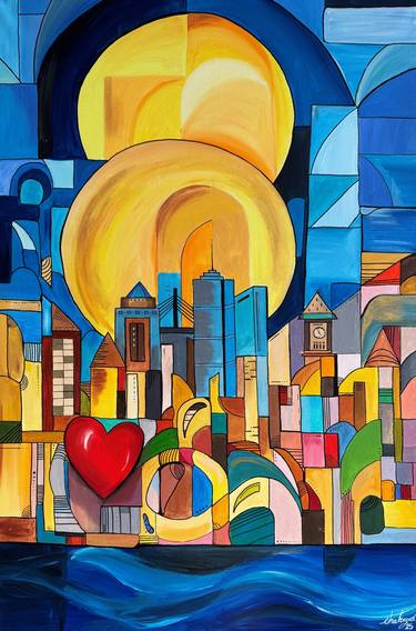 Original Abstract Architecture Paintings by Shahrzad Abtahi 