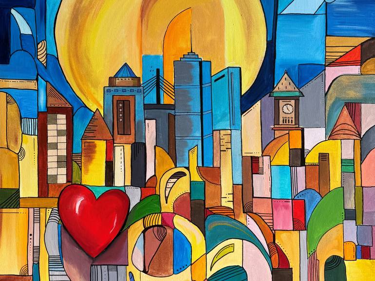 Original Abstract Architecture Painting by Shahrzad Abtahi 