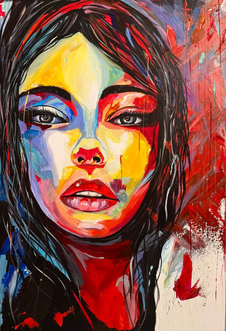 Original Abstract People Painting by Shahrzad Abtahi 