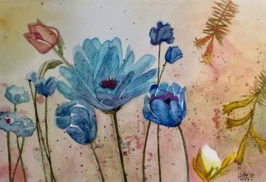 Original Fine Art Floral Painting by Mira Chandra