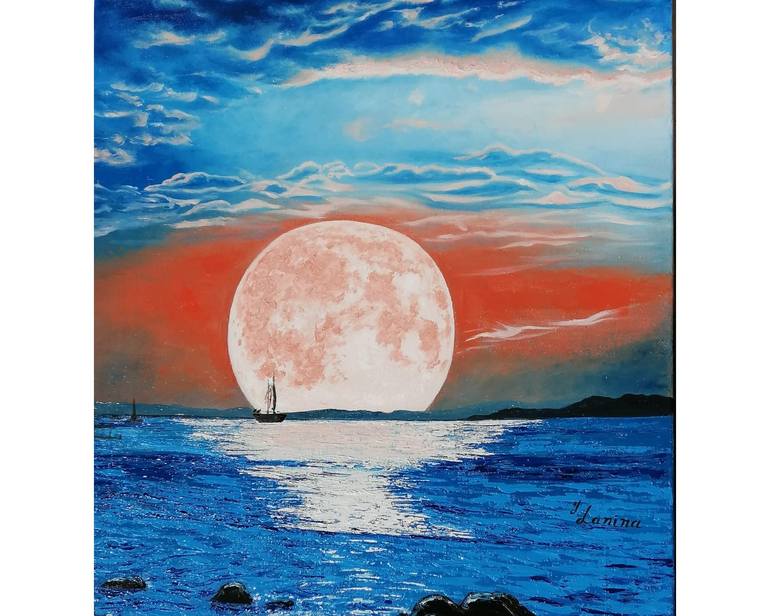 Original Seascape Painting by Iryna Litosh | Contemporary Art on Canvas | The Breath of the Sea at Sunset