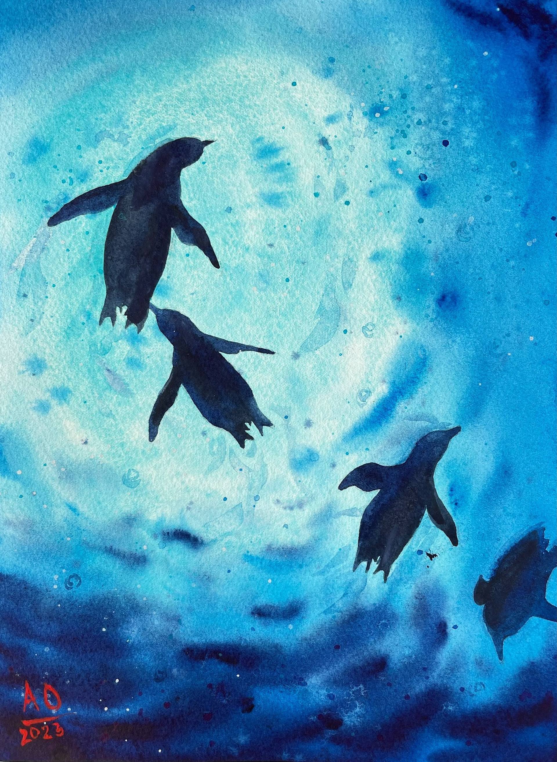 絵画：ANNA．Ｋ　ペンギンと海 10101223-HVUKAEWF-33.jpg
