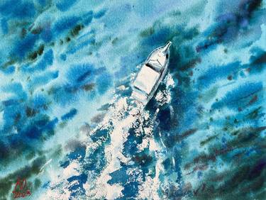 Original Illustration Seascape Paintings by Anna Ostapenko