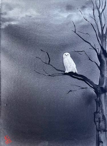 Hedwig - original black Halloween spooky mood owl thumb