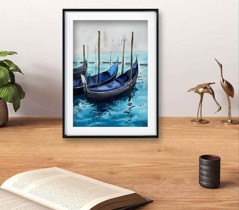 Original Illustration Cities Painting by Anna Ostapenko