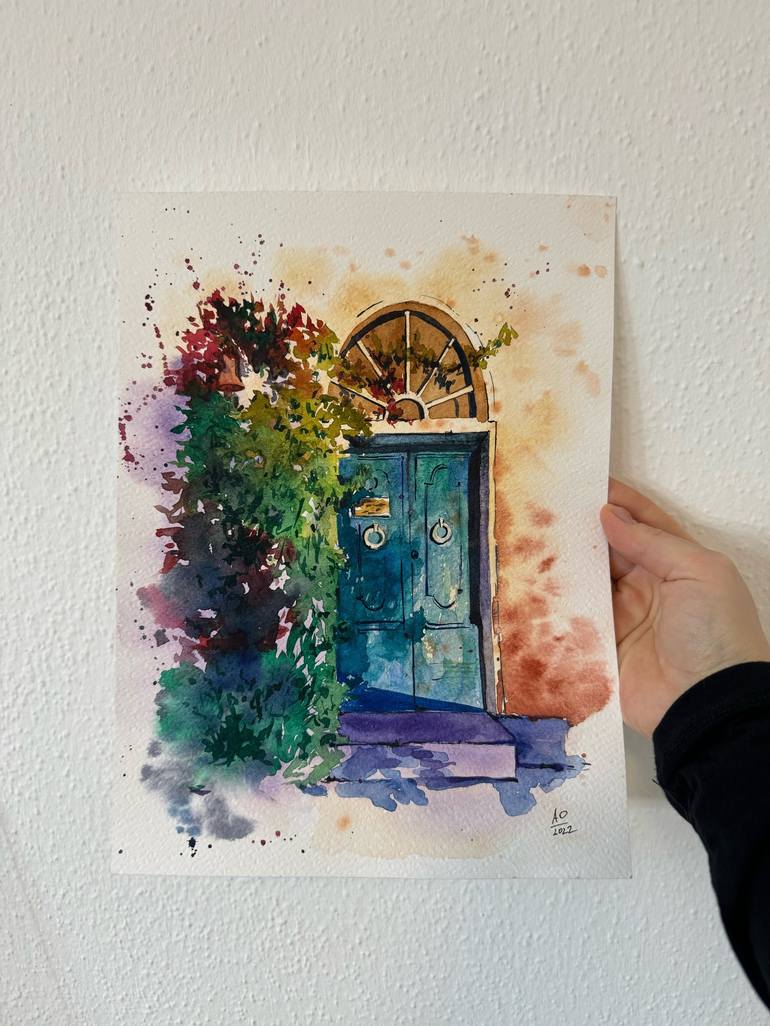Original Architecture Painting by Anna Ostapenko