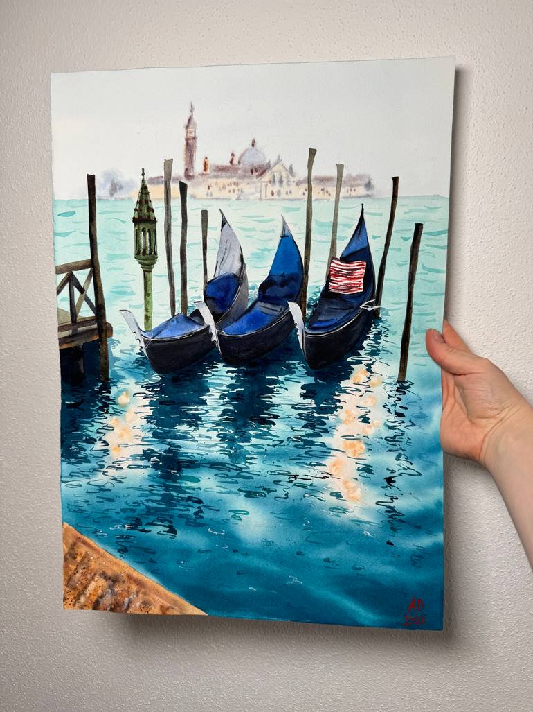 Original Photorealism Cities Painting by Anna Ostapenko