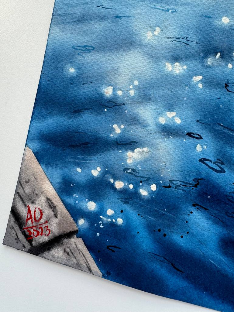 Original Photorealism Seascape Painting by Anna Ostapenko