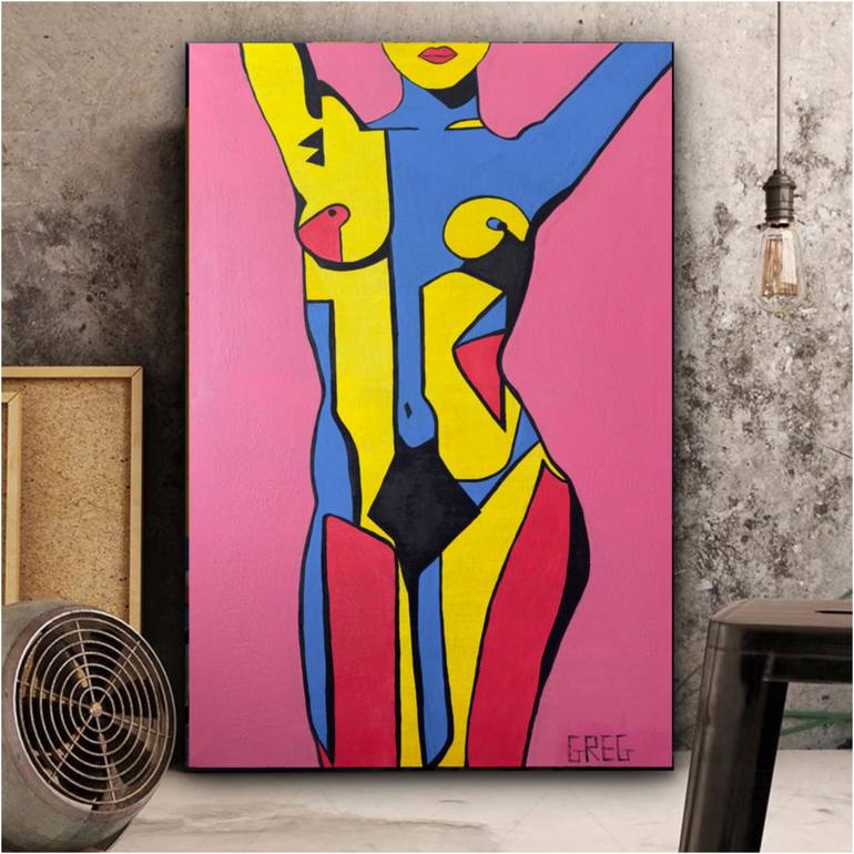 Original Abstract Nude Painting by Grigoriy Kiryanov