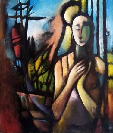 Original Cubism Women Paintings by Kumara Rathnayaka