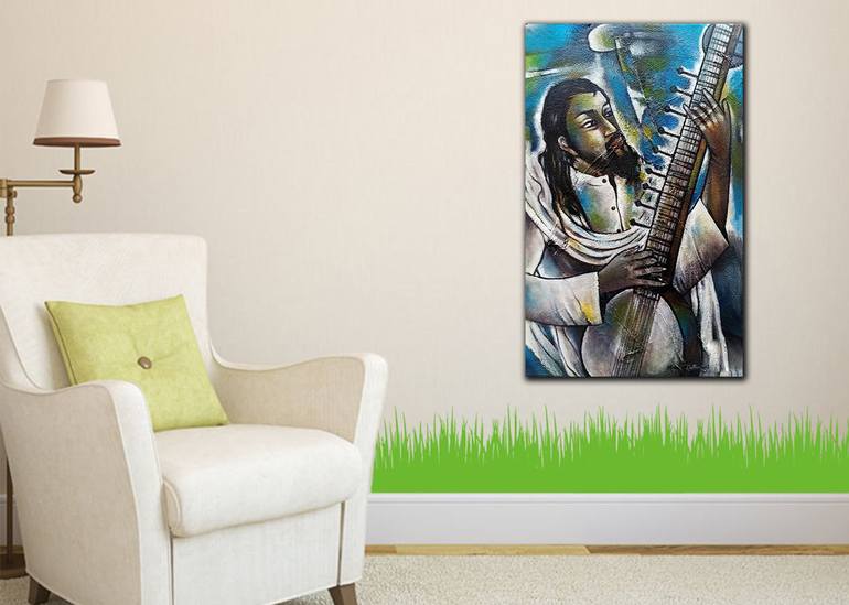 Original Realism Music Painting by Kumara Rathnayaka