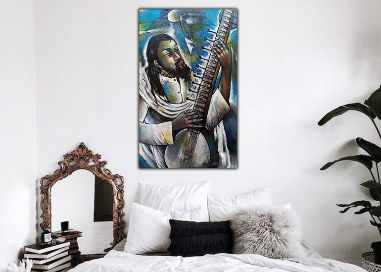 Original Realism Music Painting by Kumara Rathnayaka