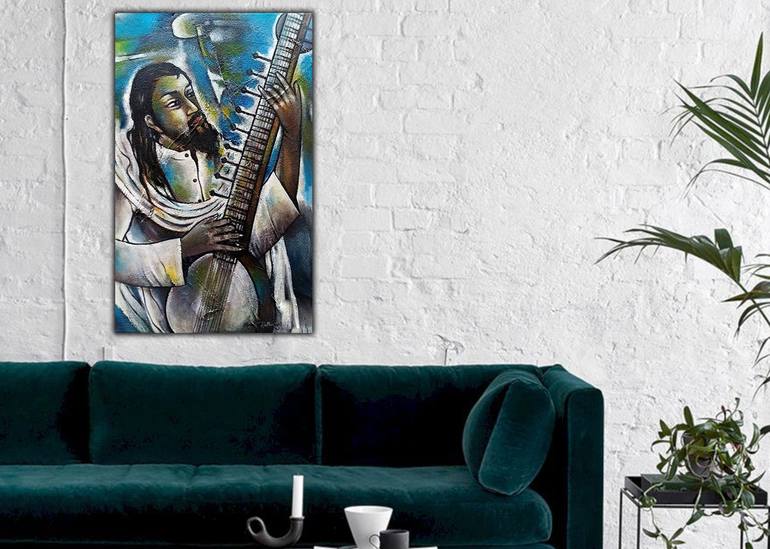 Original Realism Music Painting by Kumara Rathnayaka