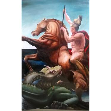 Original Figurative Classical mythology Paintings by Luca Rota