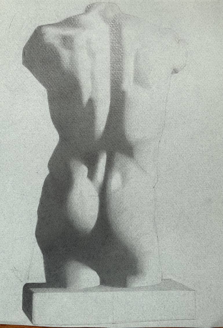 Original Classicism Nude Drawings by Francisca Almodovar De Faria