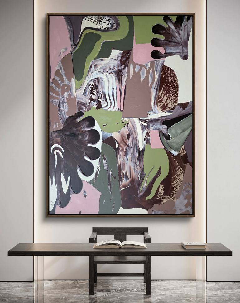 Original Abstract Expressionism Abstract Mixed Media by Erika Vilimaityte