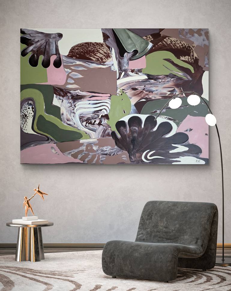 Original Abstract Expressionism Abstract Mixed Media by Erika Vilimaityte