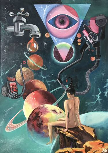 Print of Abstract Expressionism Outer Space Paintings by Rinetta Feliz