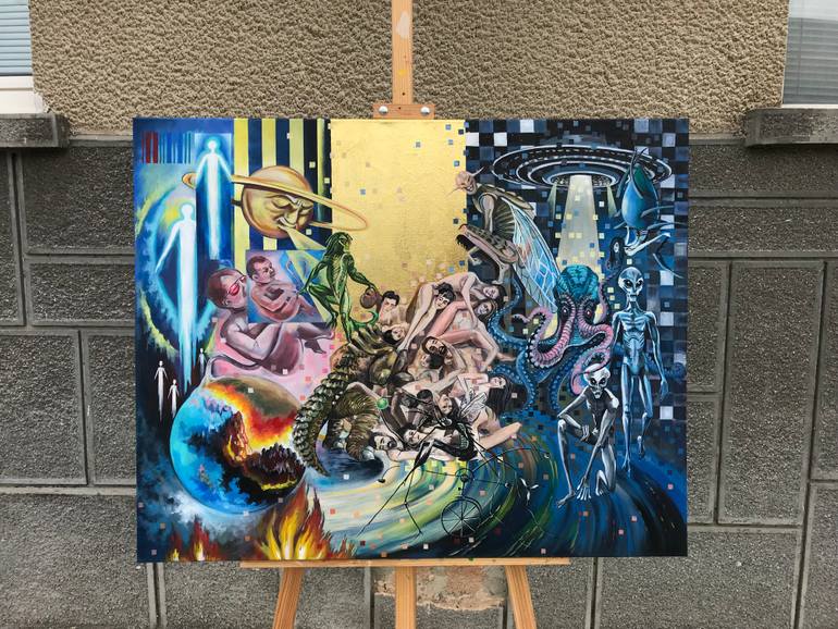 Original Abstract Expressionism Science/Technology Painting by Rinetta Feliz