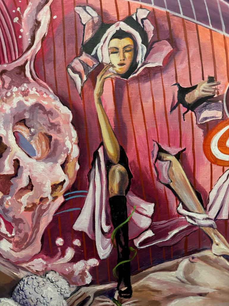 Original Symbolism Abstract Painting by Rinetta Feliz