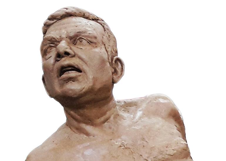 Original Men Sculpture by Mahesh Ekanayake