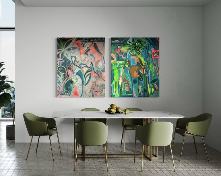 Original Symbolism Abstract Painting by Melina Rubin