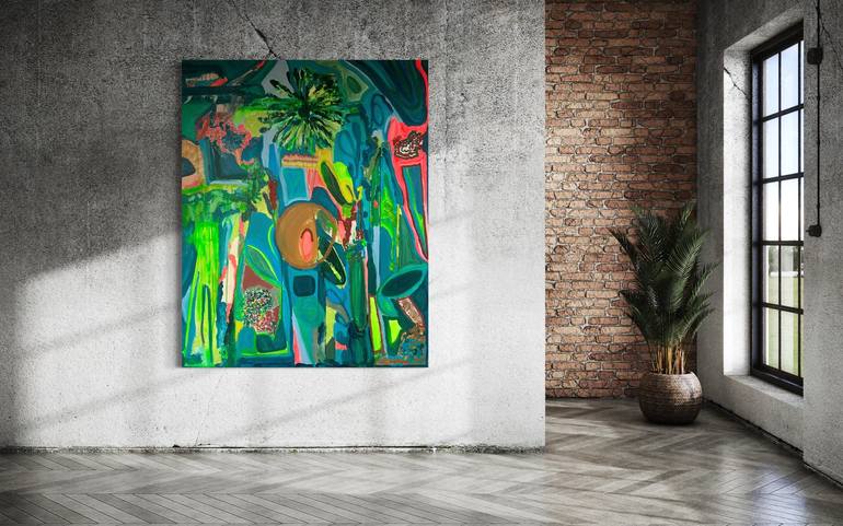 Original Symbolism Abstract Painting by Melina Rubin