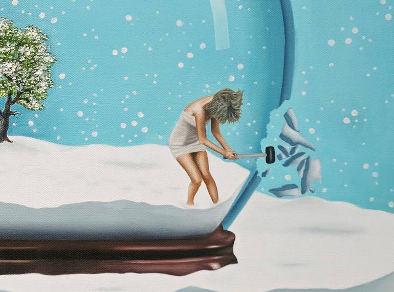 Original Surrealism Landscape Painting by Angelo  Asaro