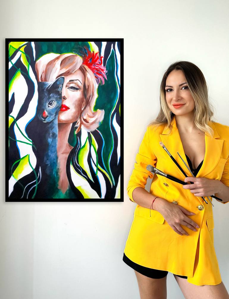 Original Contemporary People Painting by Plamia Art