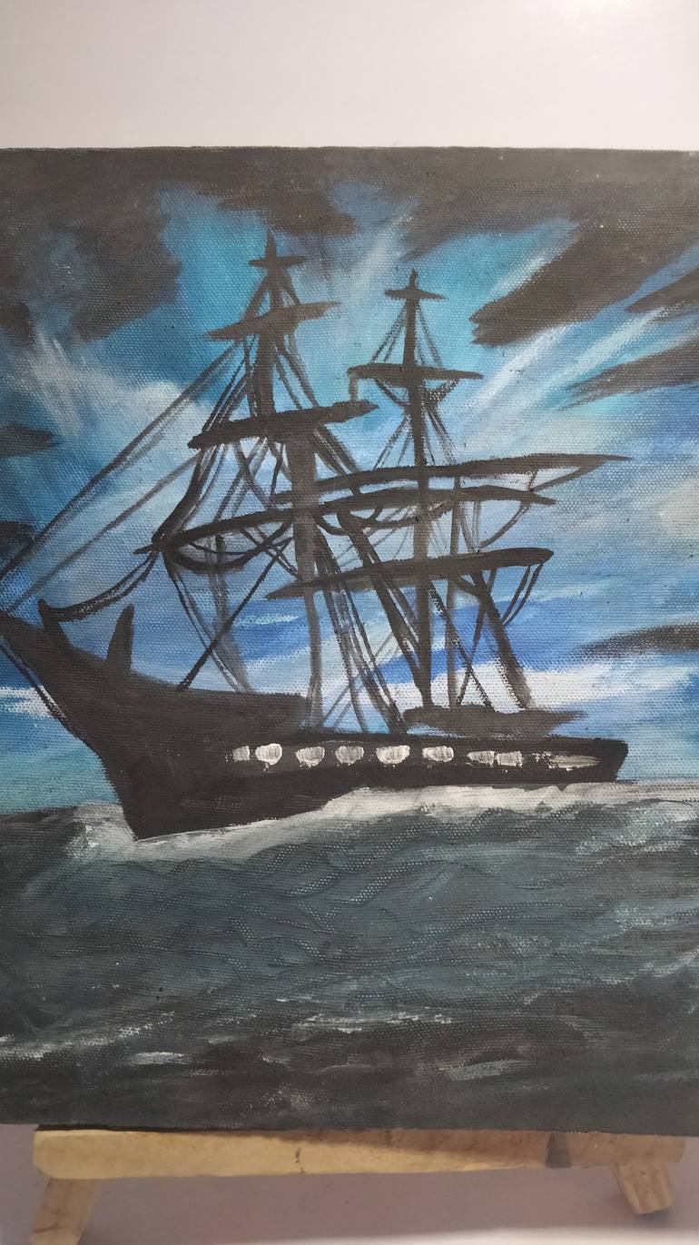 Original Fine Art Boat Painting by Maryam Adnan