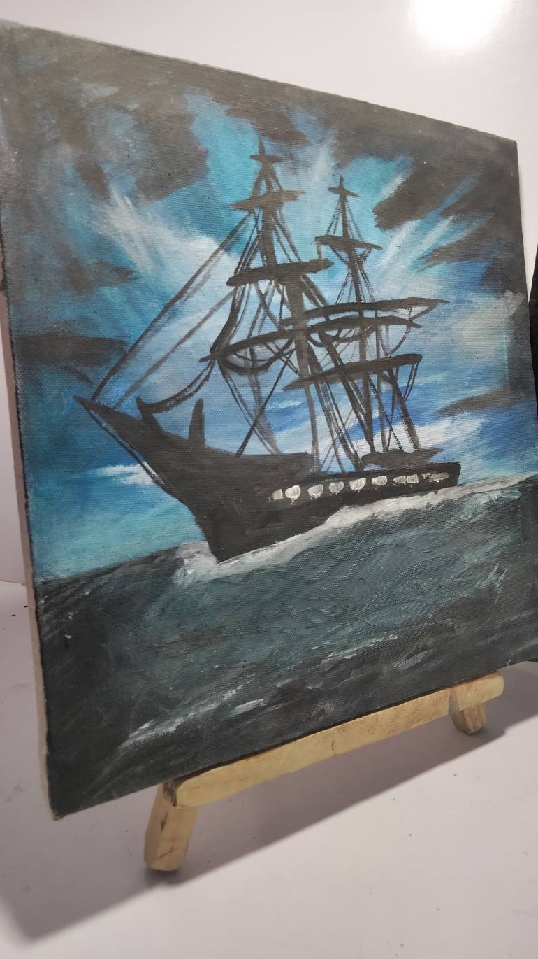 Original Fine Art Boat Painting by Maryam Adnan