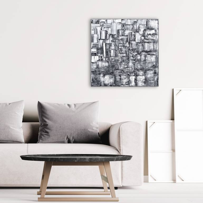 Original Abstract Geometric Painting by Alessia Lu