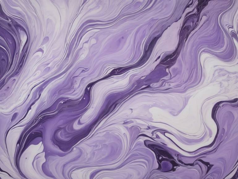 Purple and White Marble Painting by Tatyana Kharitonova | Saatchi Art